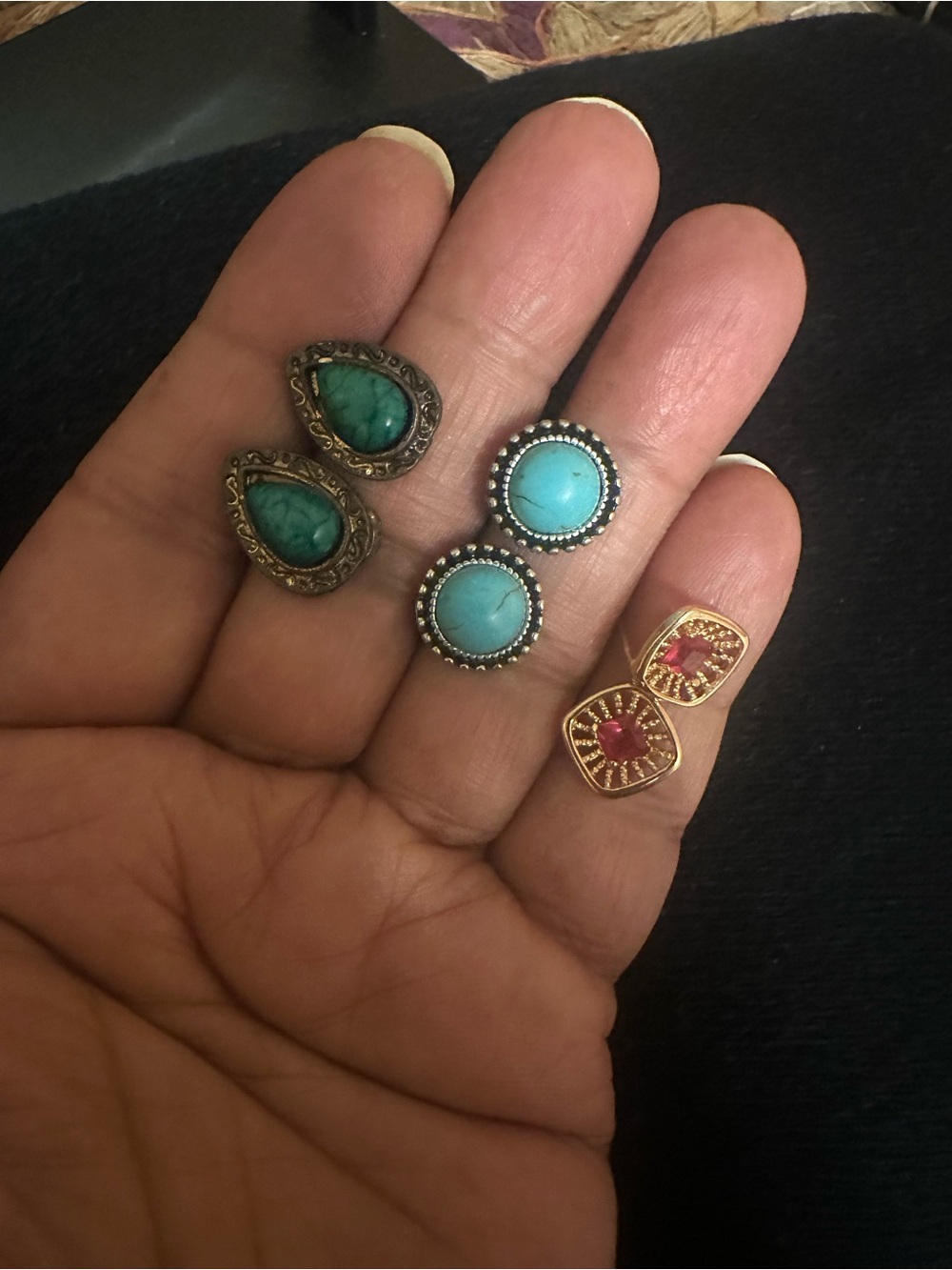 Turquoise and Red Women’s Earring Set by
